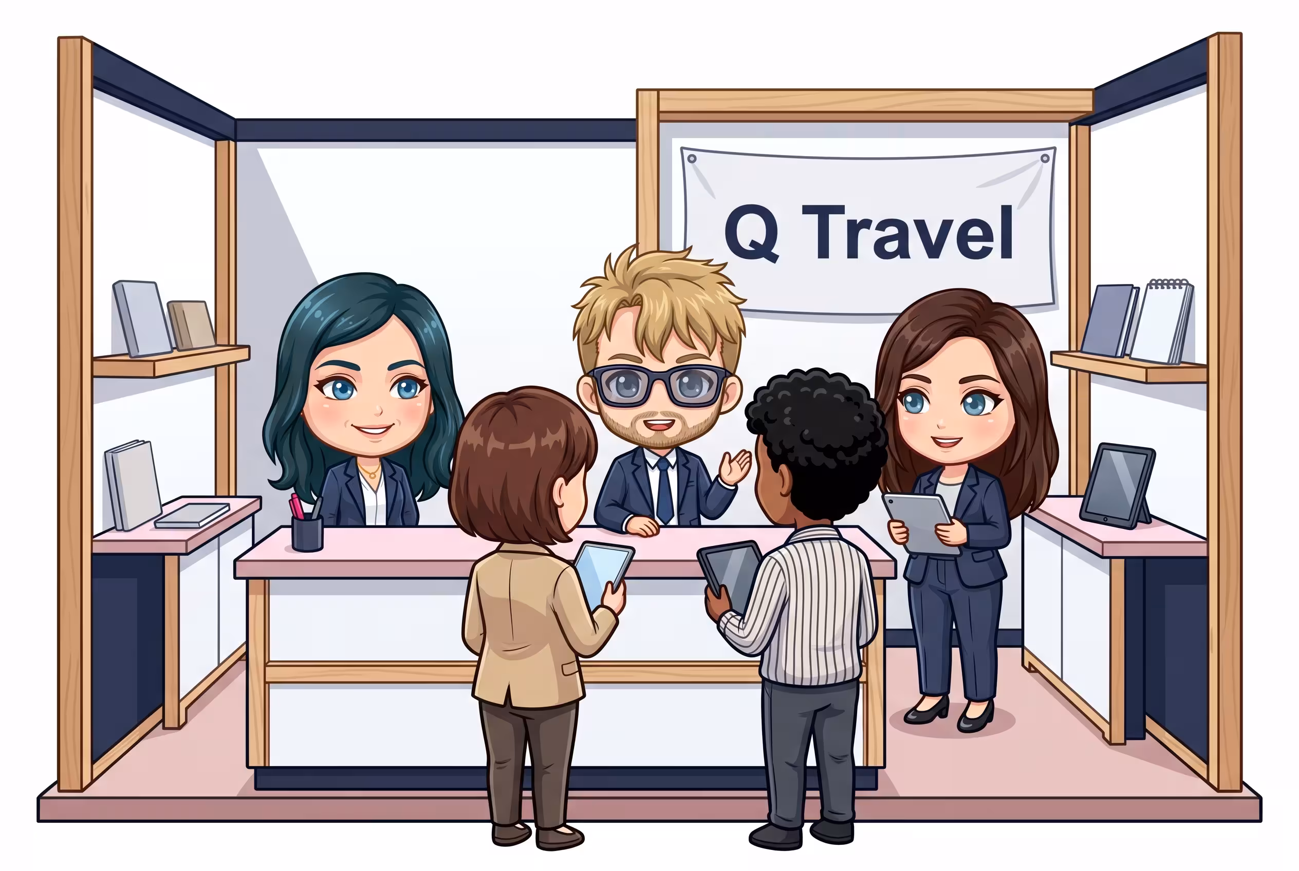 Colegi Q Travel la un târg de turism